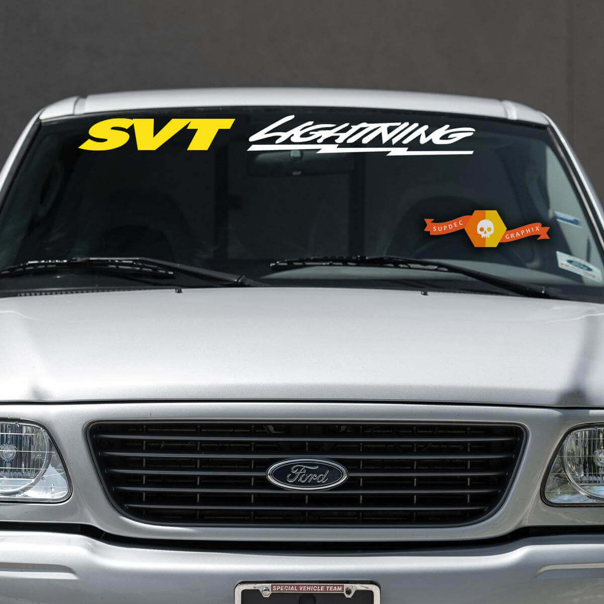2 Farben - FORD - SVT LIGHTNING WINDSHIELD BANNER Fenster-Topper Aufkleber Decal
