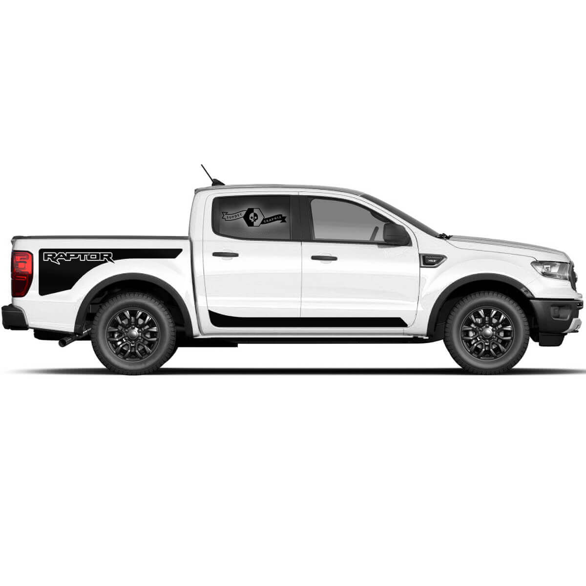 2 Paar Ford F150 Raptor 2020-2022 Logo Seitenschlaf und Raptor Seitenschweller Grafik Aufkleber
