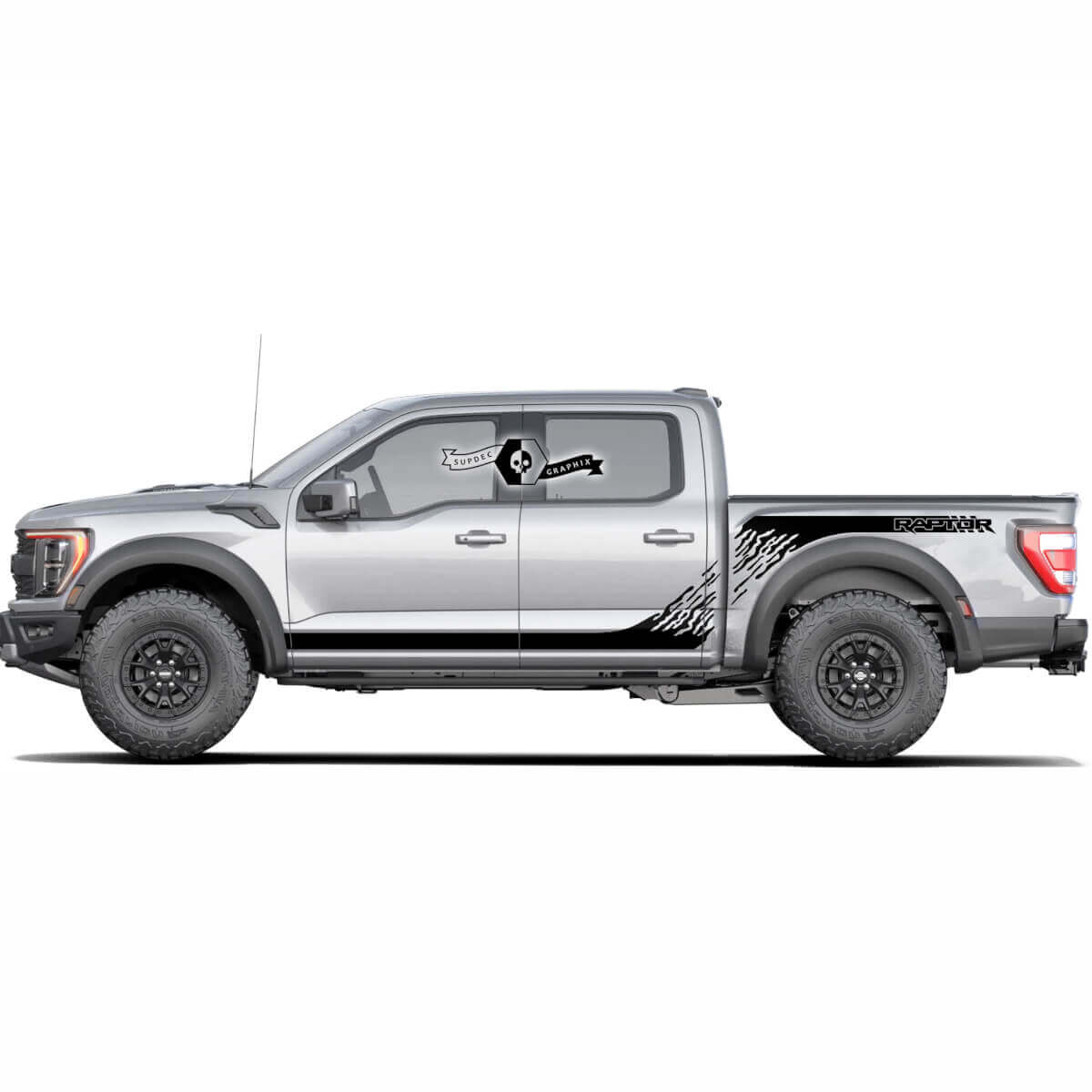 2 Paar Ford F150 Raptor 2020-2022 Neue Seitenschürze und Raptor Seitenschweller Grafik Aufkleber Sticker
