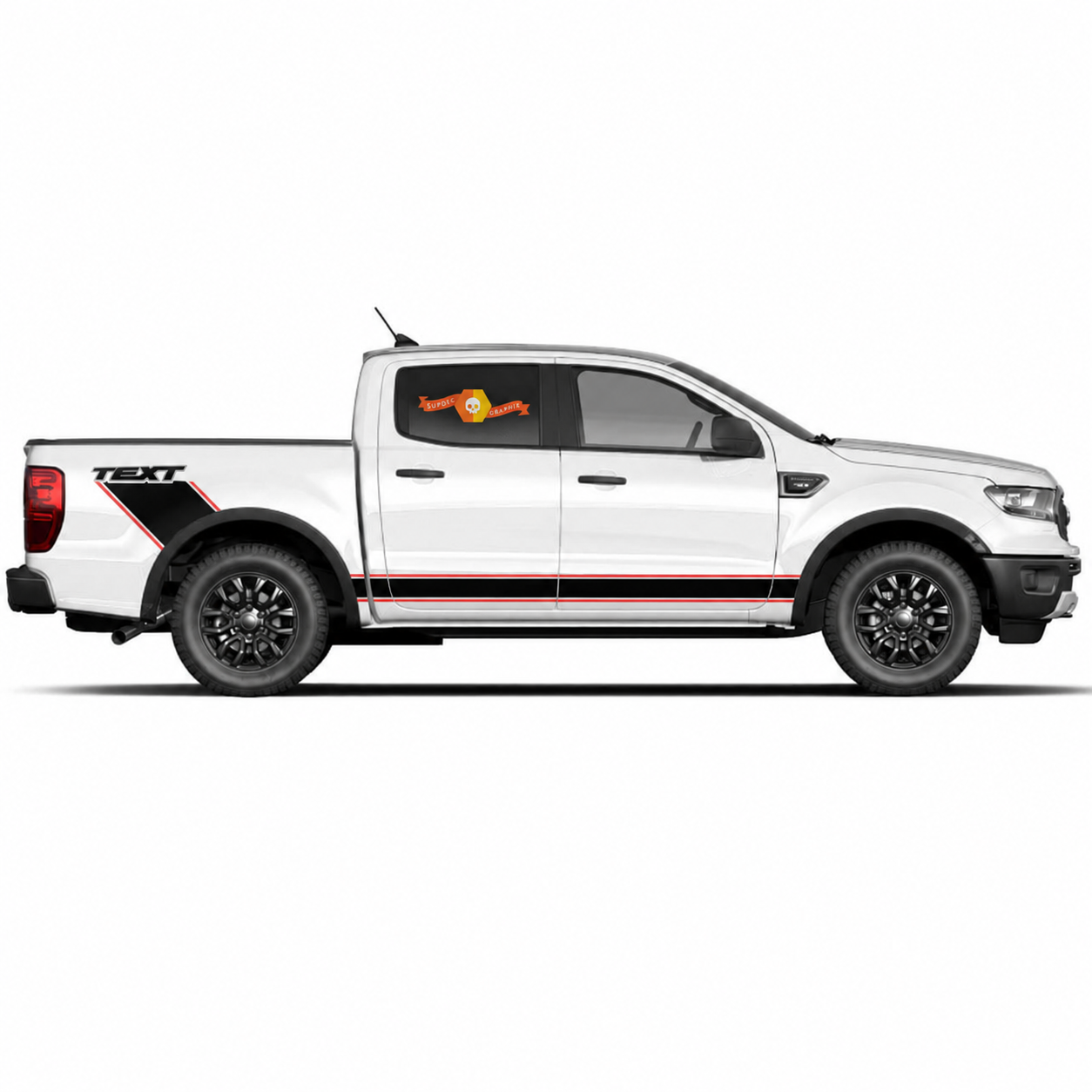Benutzerdefinierte Text Vollformat Streifen Aufkleber Paar für Musclecar Truck Power Truck
