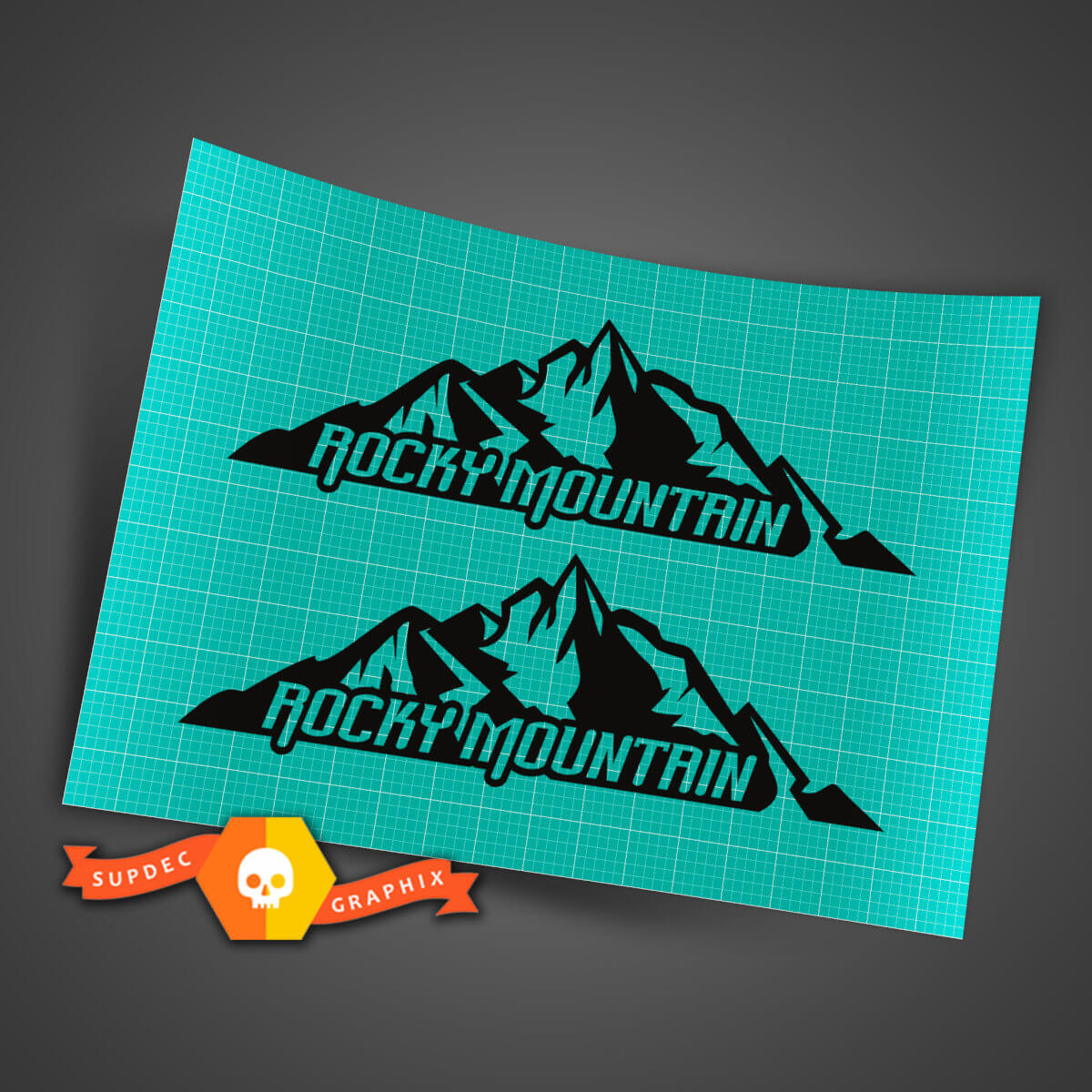 Rubicon Rocky Mountain Seitenaufkleber Grafik-Set 2 für Jeep Wrangler