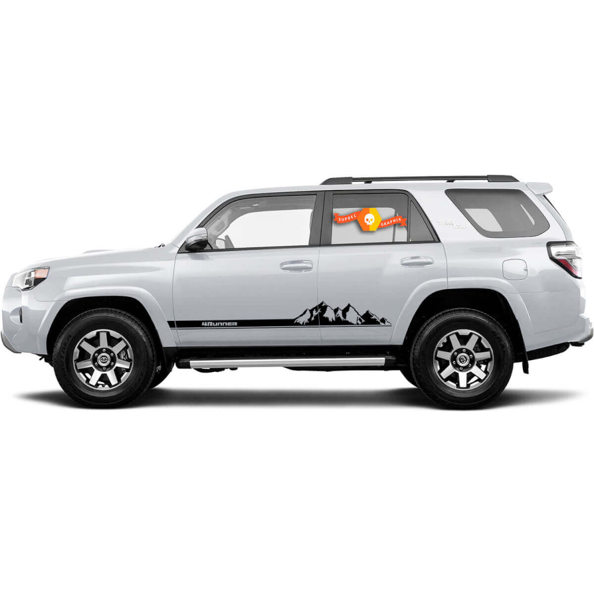 2x Berge 4Runner Seitentüren Berg Vinyl Aufkleber Streifen Aufkleber für Toyota 4Runner 2010 - 2021 TRD
