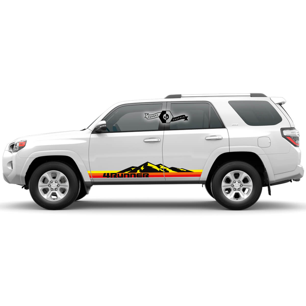 Paar 4Runner 2023 Seitentüren Old School Vinyl Mountains Abziehbilder Streifenaufkleber für Toyota 4Runner TRD