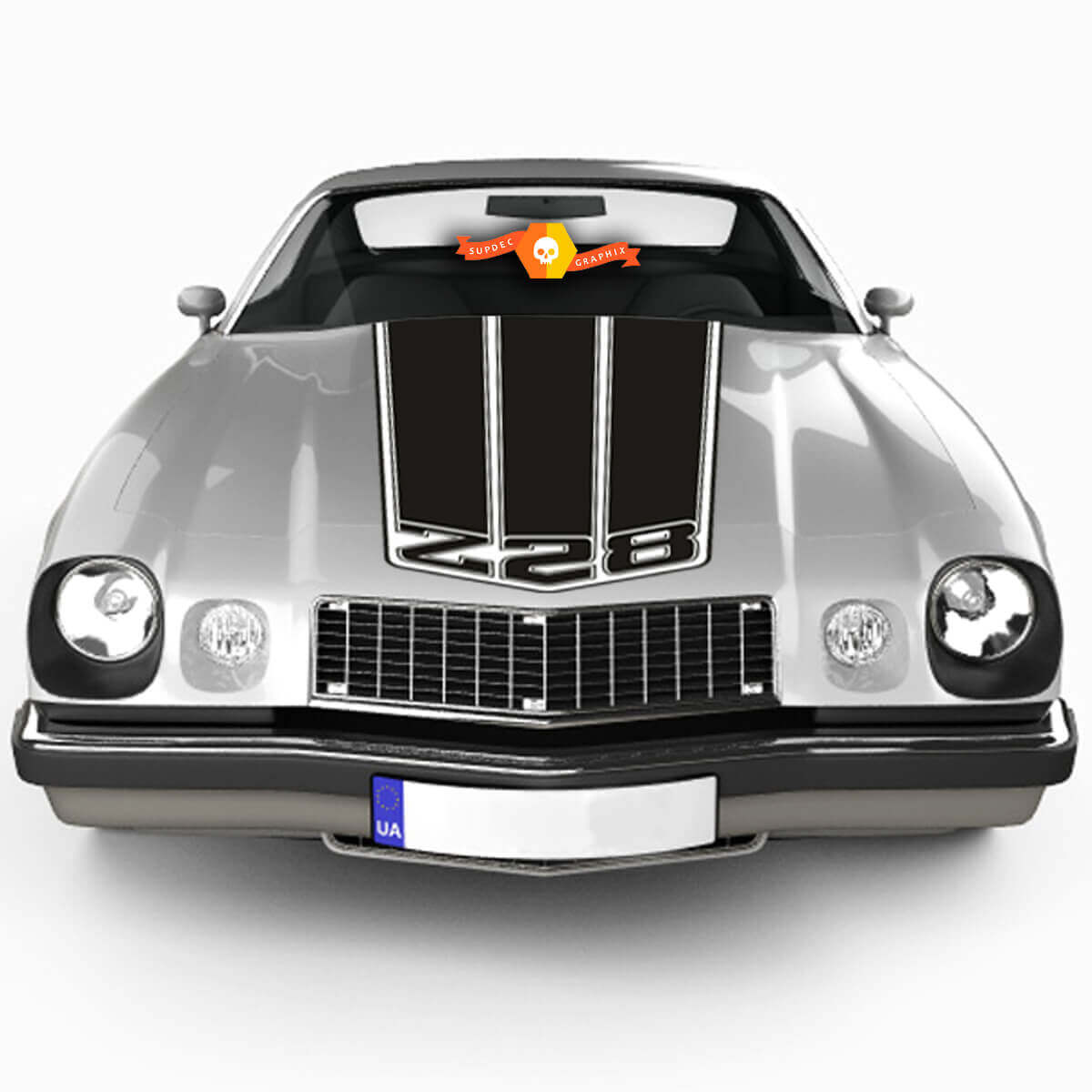 Z28 Dreifach Streifen für Motorhaube und Kofferraum Vinyl-Aufkleber Set für Chevrolet Camaro Z28