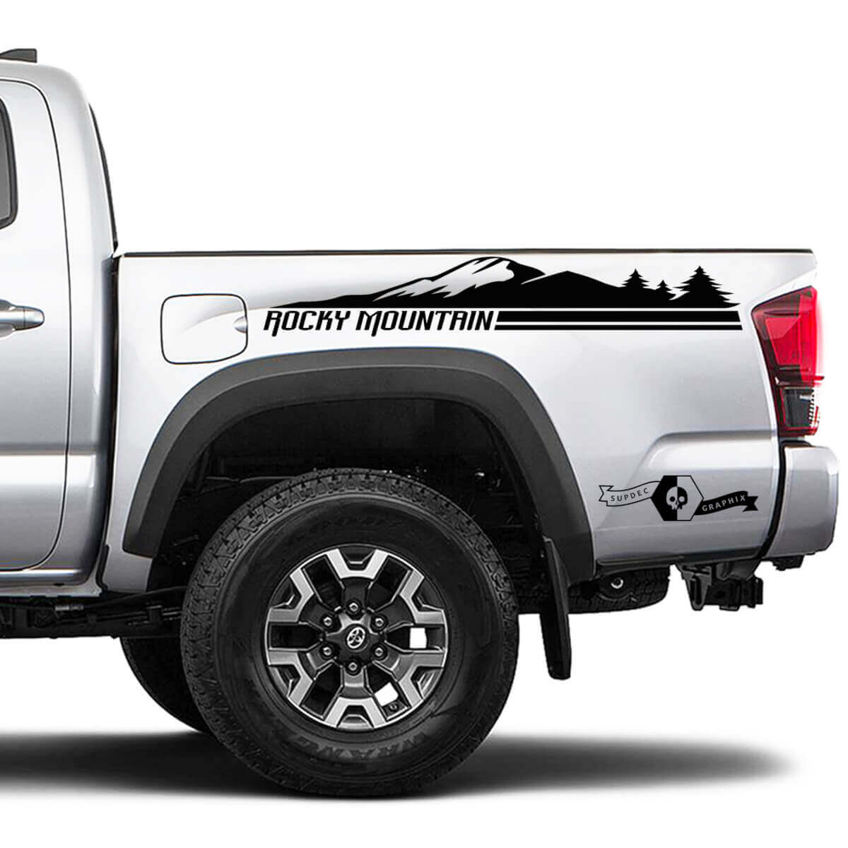Paar Toyota Tacoma Seitenbett Rocky Mountain Forest Aufkleber Grafiken
