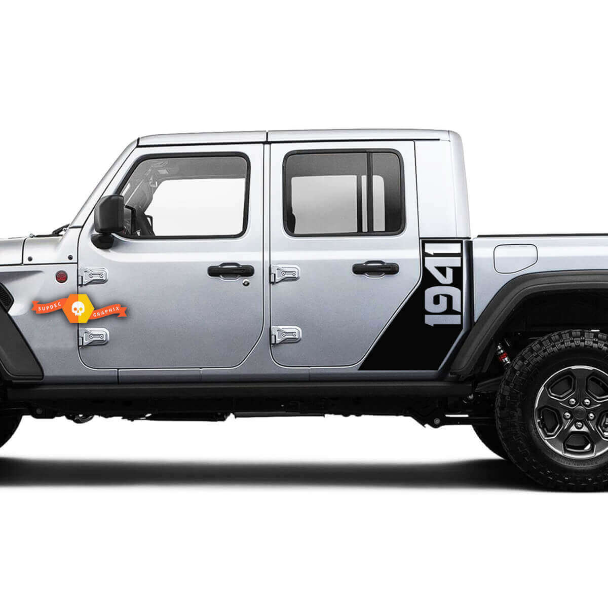 1941 Weltkrieg Stil Seiten Vinyl Grafik Streifen Kit für Jeep Gladiator