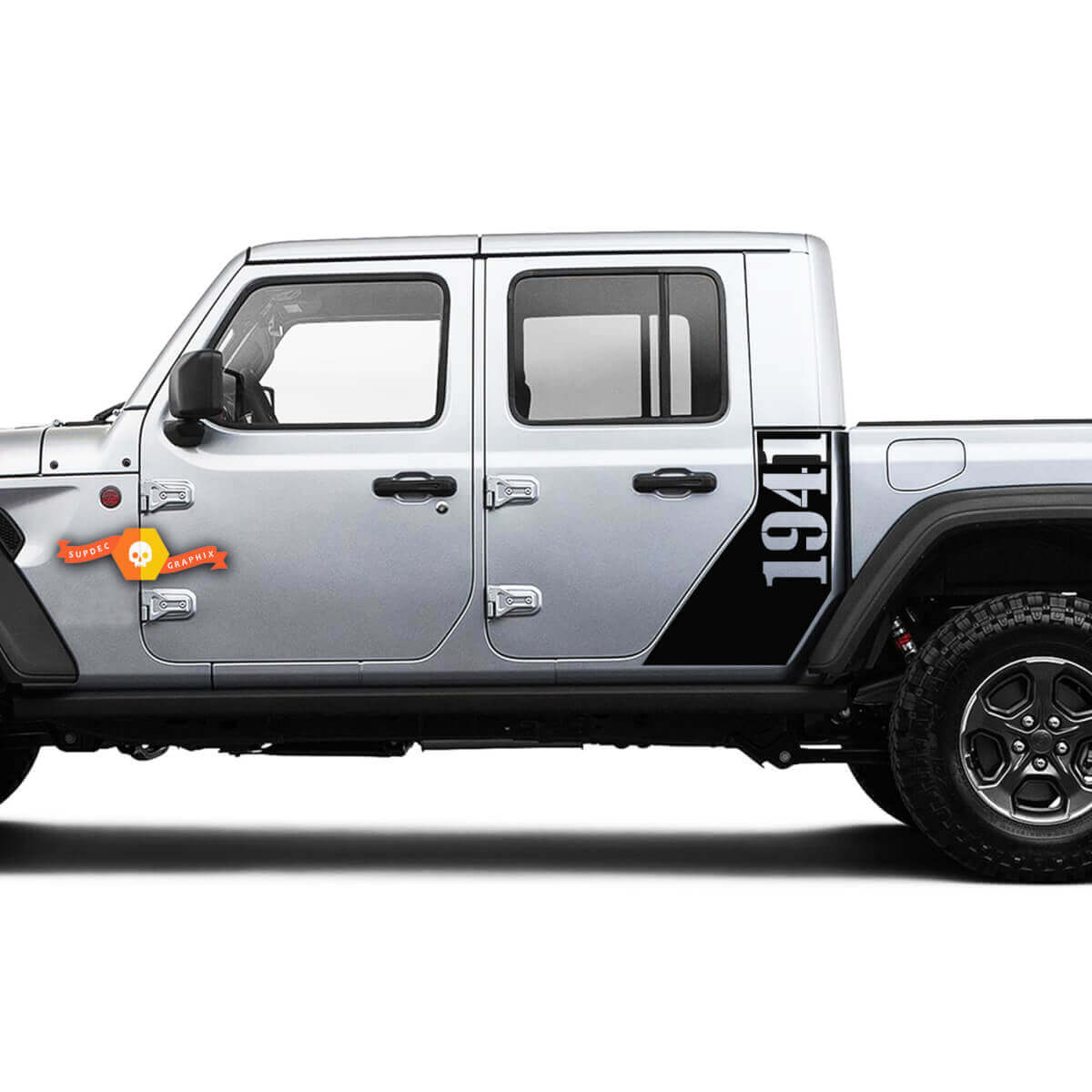 Jeep Gladiator Seite 1941 Weltkrieg Aufkleber Decal Werkstil B Karosserie Vinyl Grafik Streifen Kit 2018-2021
