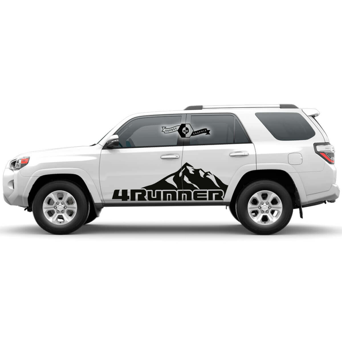 2x 4Runner 2023 Seitentüren Vinyl Mountains Aufkleber Streifen für Toyota 4Runner TRD
