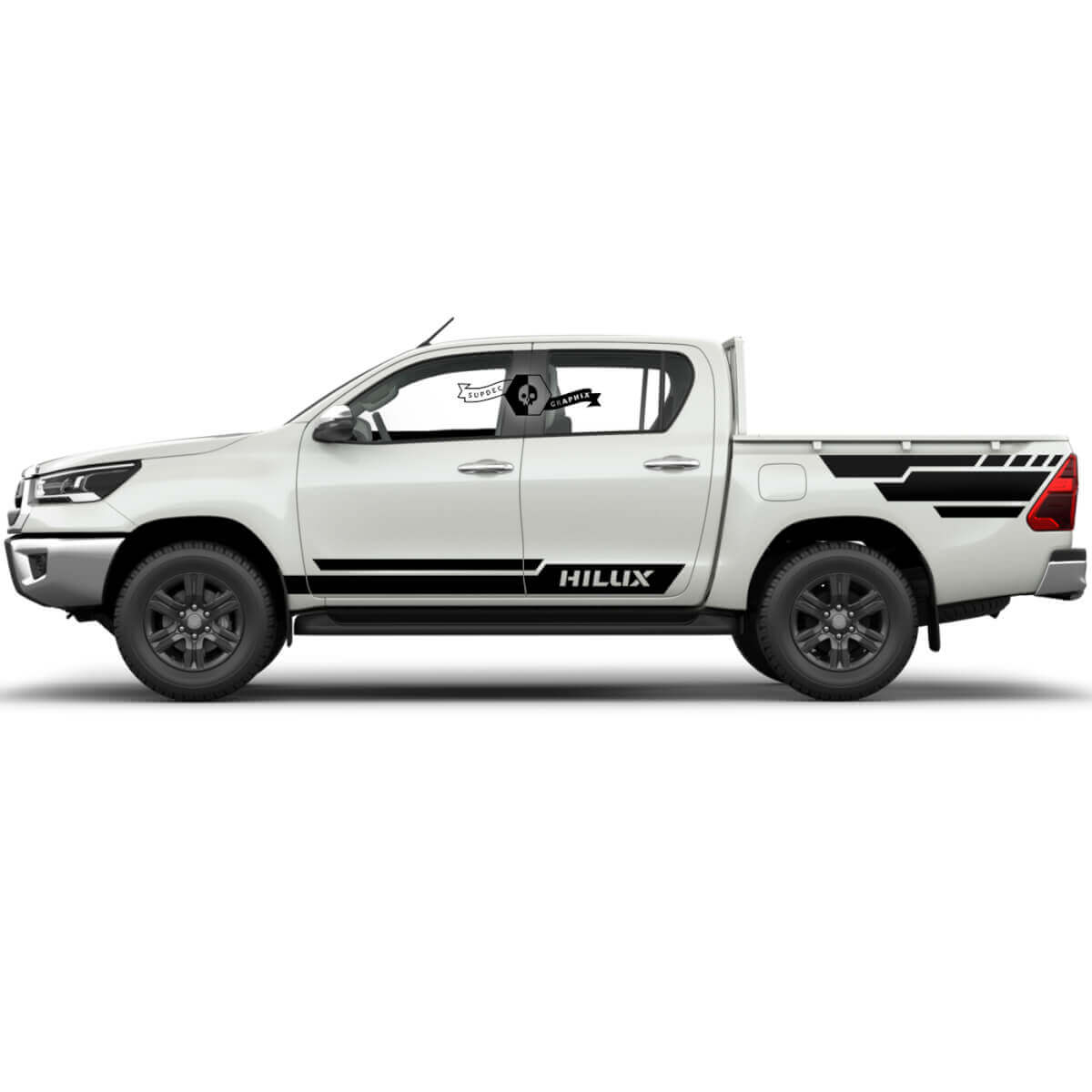 Paar Toyota Hilux 2022 Rally Türen Bettseiten-Spritzschutz Modern WRAP Vinyl Aufkleber Decal Grafik
