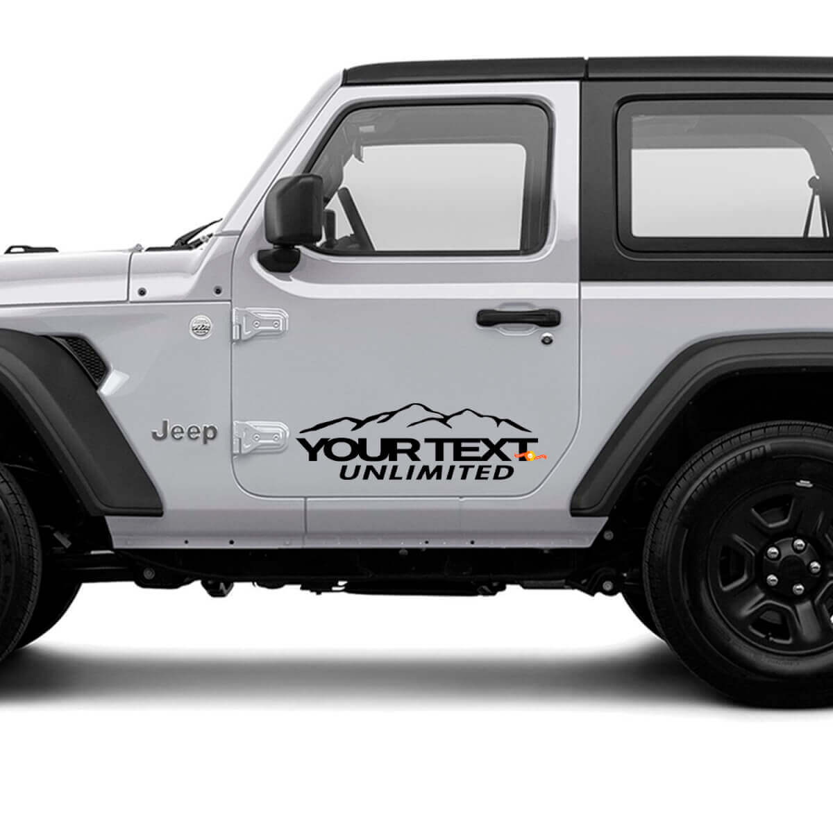 Individuelles Vinyl-Aufkleber-Set für die Bergseite des Jeep Wrangler Unlimited