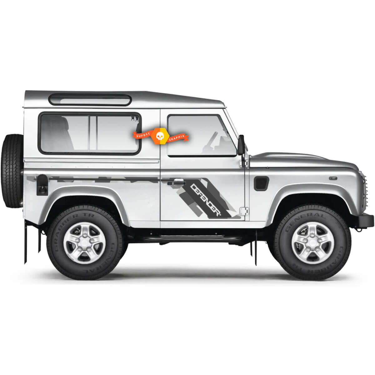 Camouflage Seiten-Vinyl-Aufkleber-Set für Land Rover Defender 90