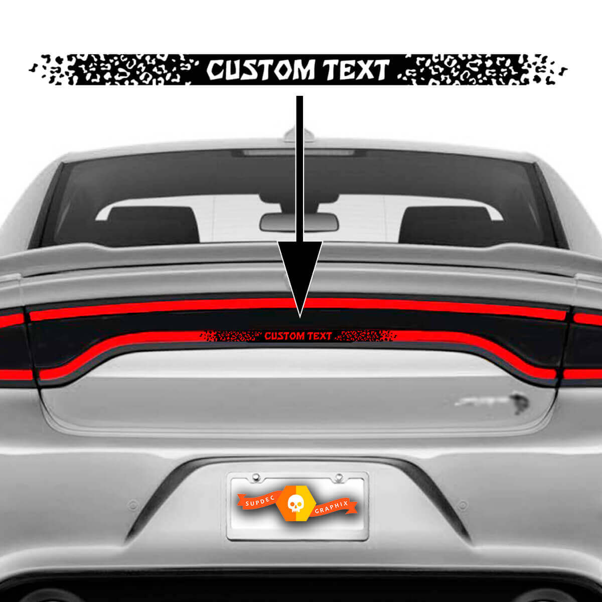 Individuelle Text-LED-Rücklicht-Akzent-Vinylaufkleber decal für Dodge Charger