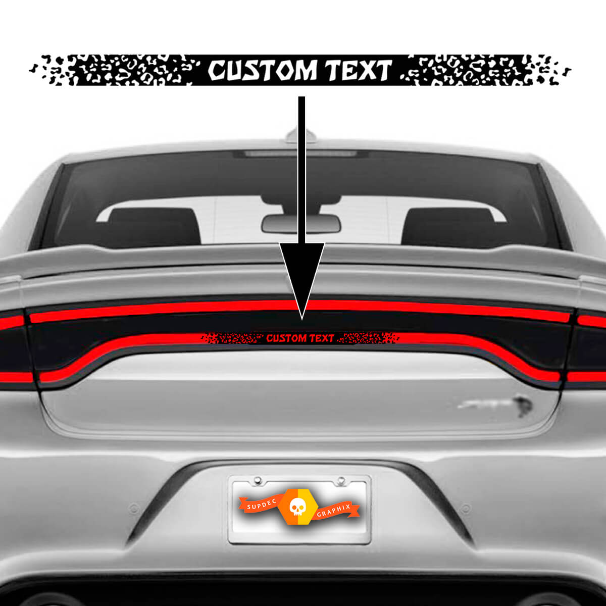 Dodge Ladegerät benutzerdefinierte Text Taillight Accent Decal 2015-2022+ Ladegerät Rücklichter Lampenabziehal
