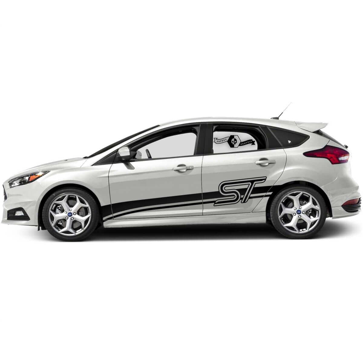 ST-Style Seitenstreifen Vinyl-Aufkleber-Set für Musclecar Focus ST