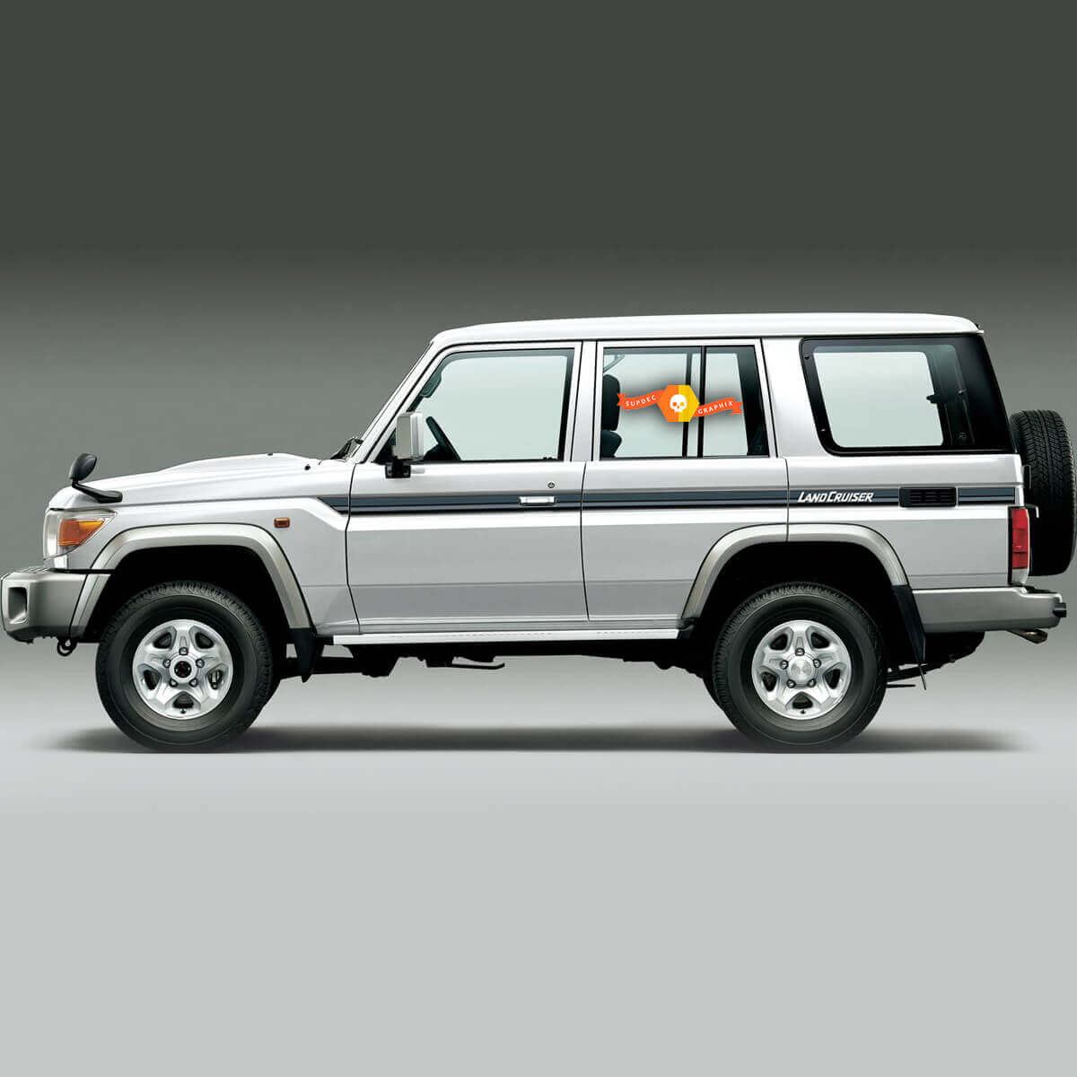 Retro Seitenstreifen Vinyl Aufkleber Set für Toyota Land Cruiser 70 Serie