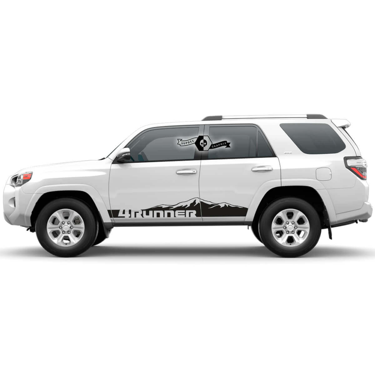 2x 4Runner 2023 Seitentüren Vinyl Mountains Aufkleber Rocker Panel Sticker für Toyota 4Runner TRD
