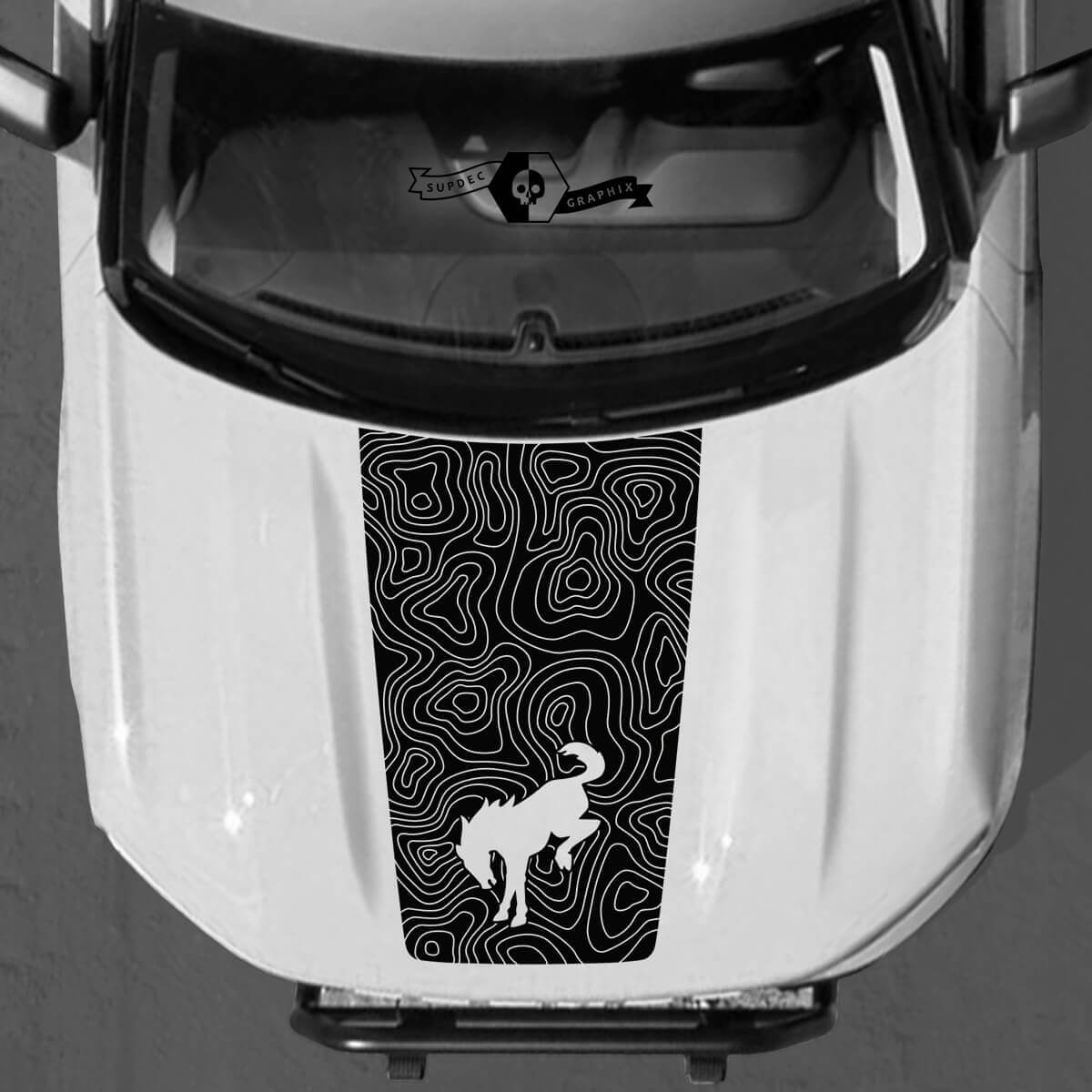 Topografische Kartenabziehbilder Aufkleber für Musclecar horse Logo Sport SUV 2
