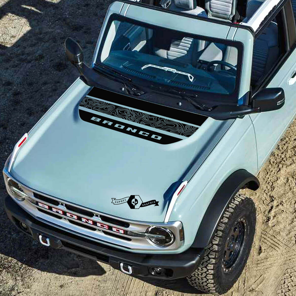 Topografische Karte Logo Letterline Vinyl Dekore Aufkleber 2 für Musclecar horse