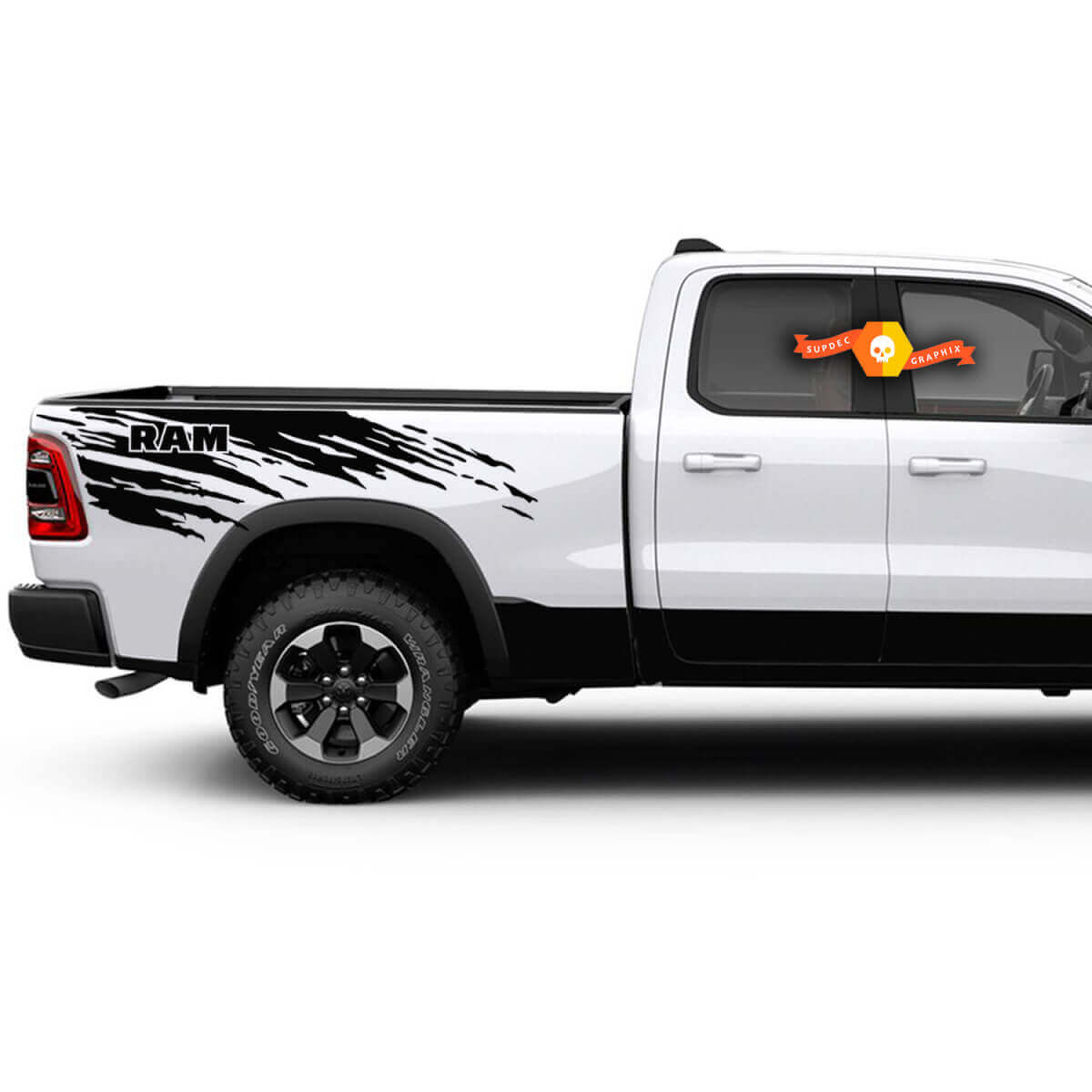 DODGE RAM 1500 2019 2021-2023 Großes SeitenBETT Vinyl Aufkleber Grafik Set
