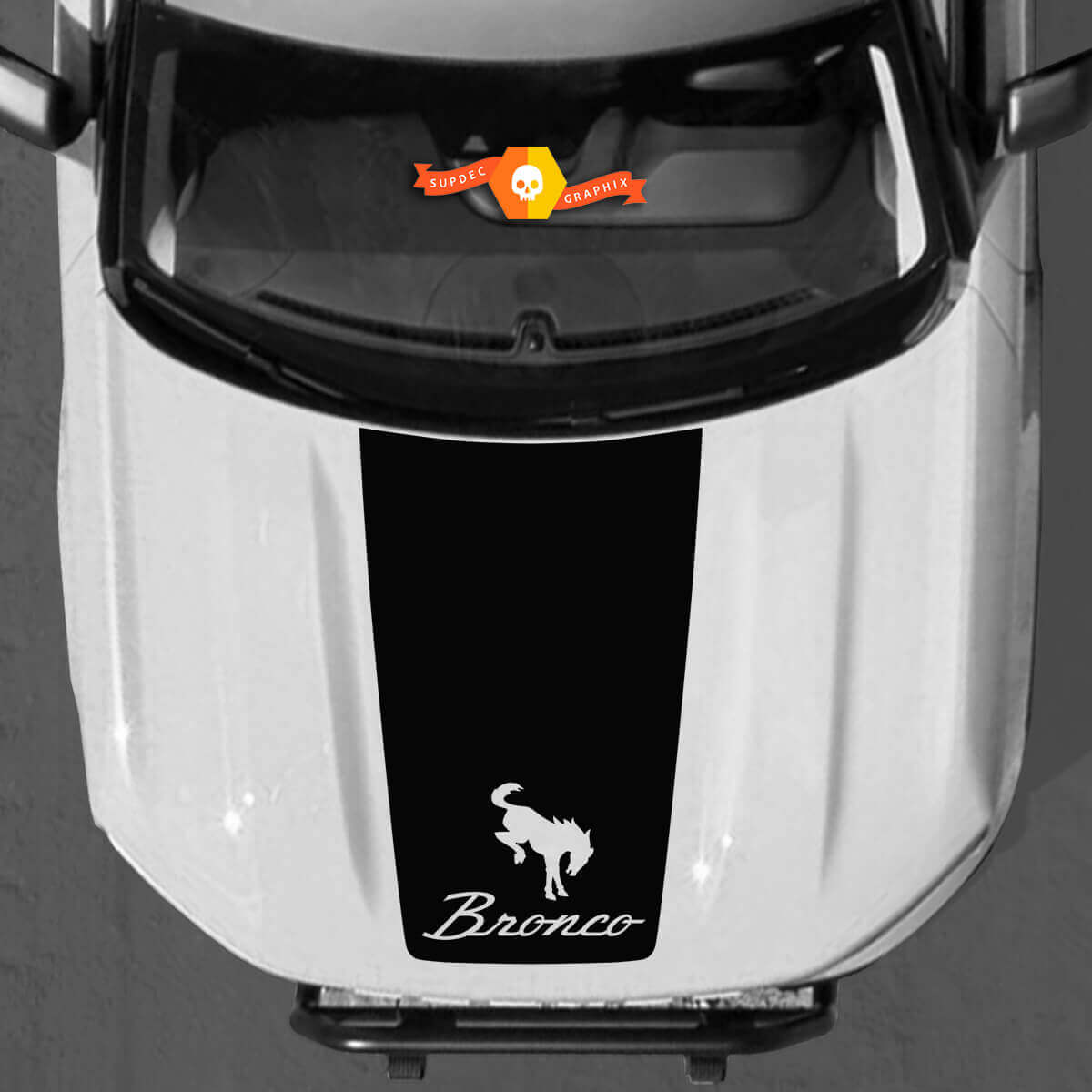 Logo Retro Motorhaube Vinyl Aufkleber Set Sticker Grafik 2 für Musclecar horse 2021-2022
