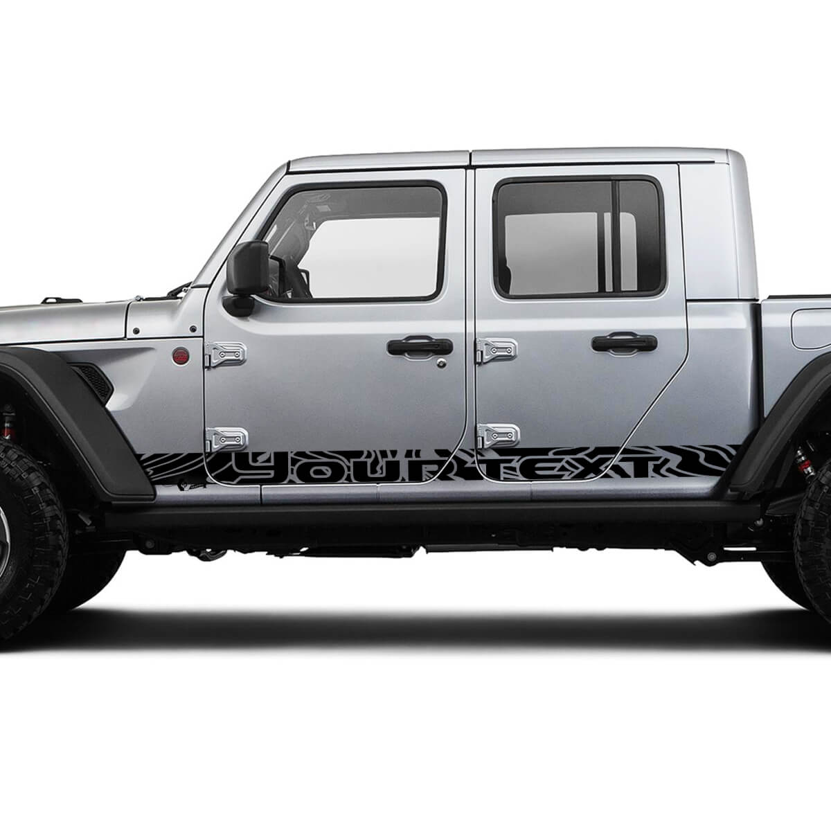 Paar Jeep Gladiator Seitenschweller Racing Kontur Karten Türen Vinyl Grafik Streifen Kit 2018-2021
