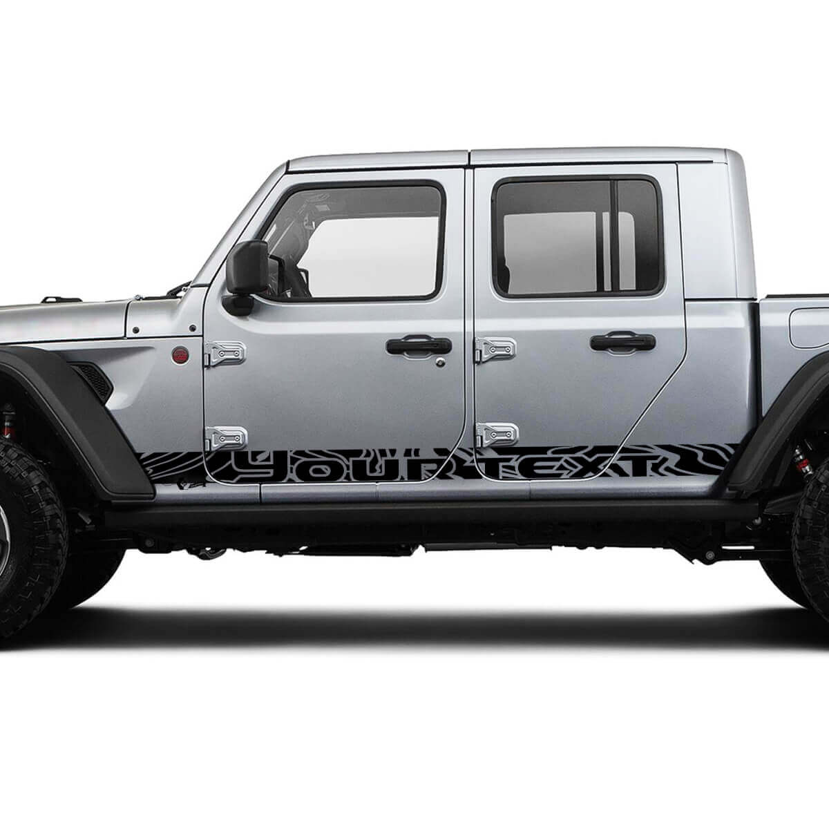 Paar Jeep Gladiator Seitenschweller Racing Kontur Karten Türen Vinyl Grafik Streifen Kit 2018-2021
