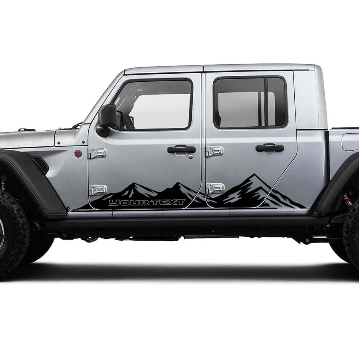 Paar Jeep Gladiator Seitenschweller Racing Mountains Türen Vinyl Grafik Streifen
