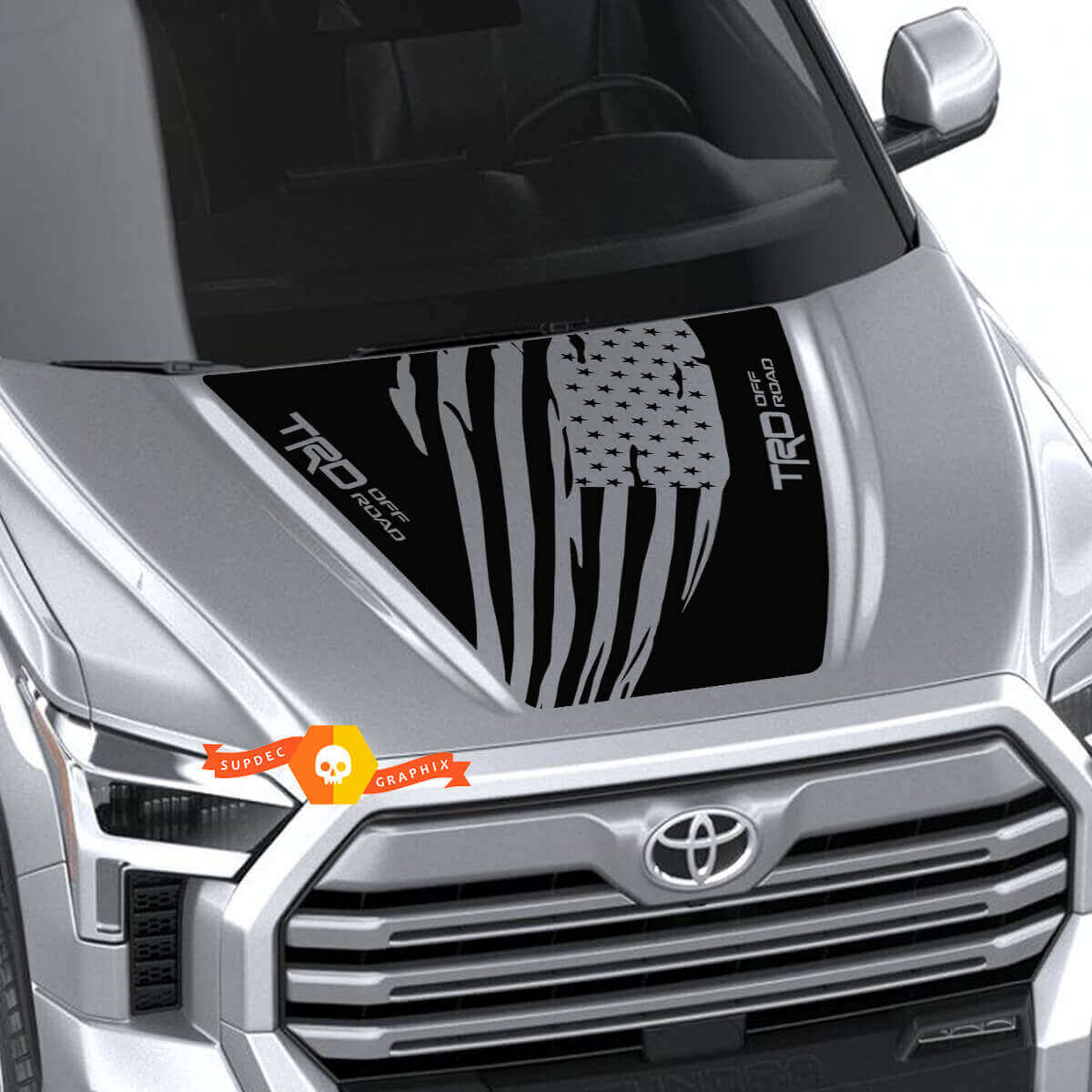 Verwitterter USA-Flaggen-Motorhaubenfolie-Aufkleber für Toyota Tundra 2022
