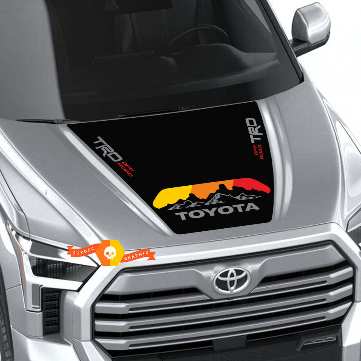 Neuer Toyota Tundra 2022 Hood TRD SR5 Vintage Wrap Aufkleber Grafik SupDec Design
