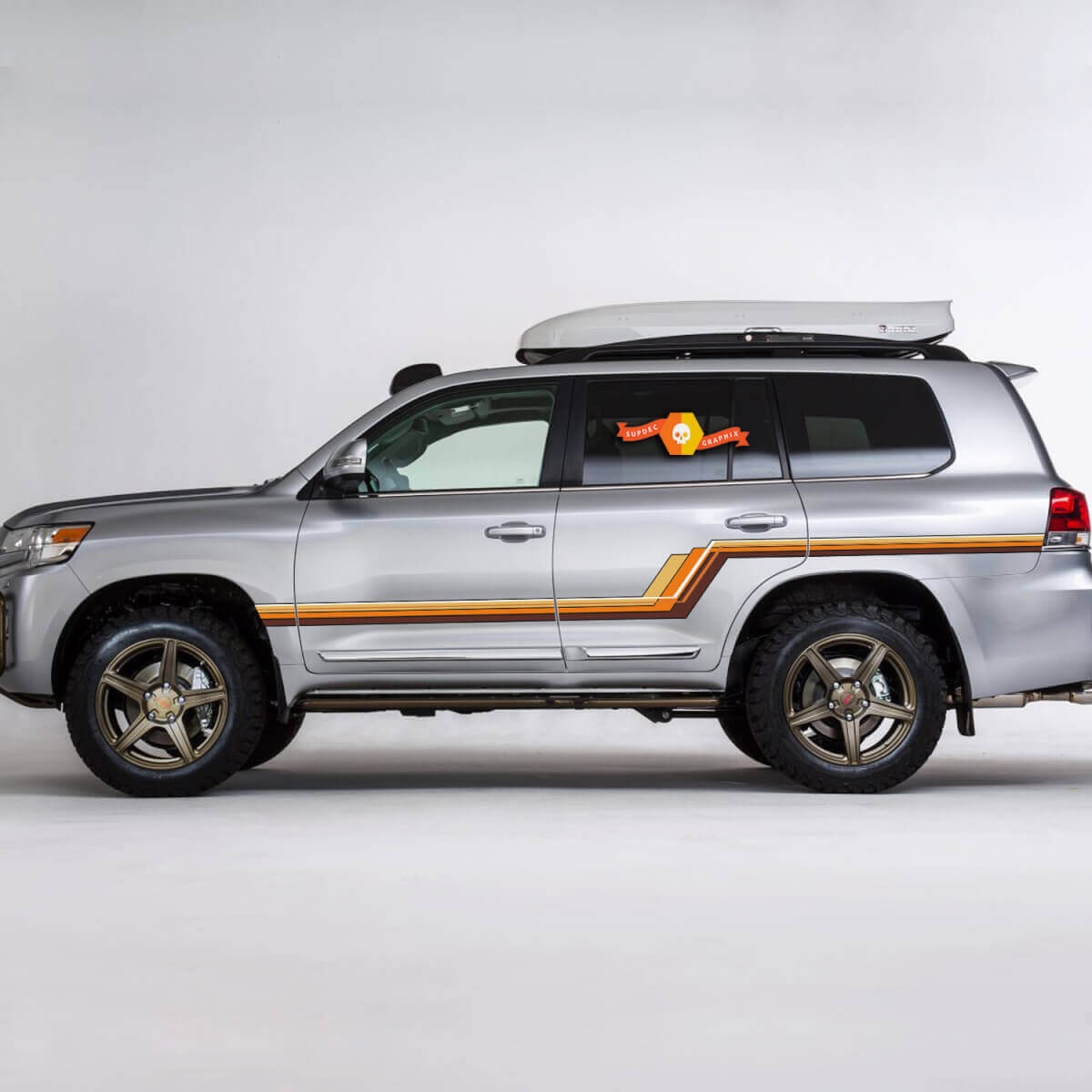 Retro-Stil Seitenstreifen Vinylaufkleber für Toyota Land Cruiser 200 Serie