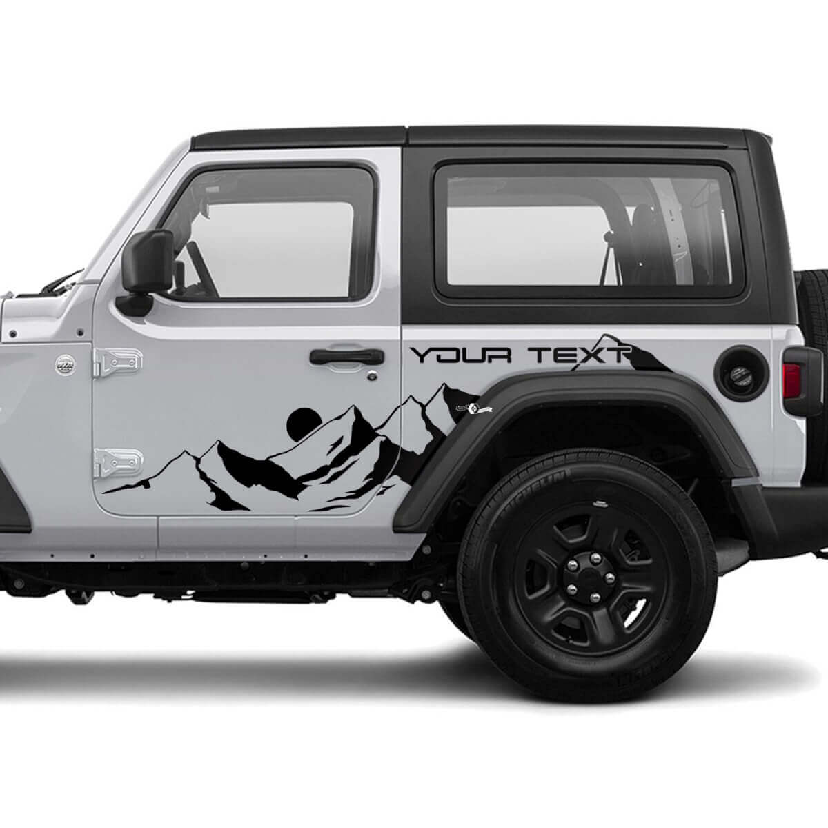 2 Neue JEEP Wrangler Tür Aufkleber Sticker Mond Berge Seiten Grafik Aufkleber
