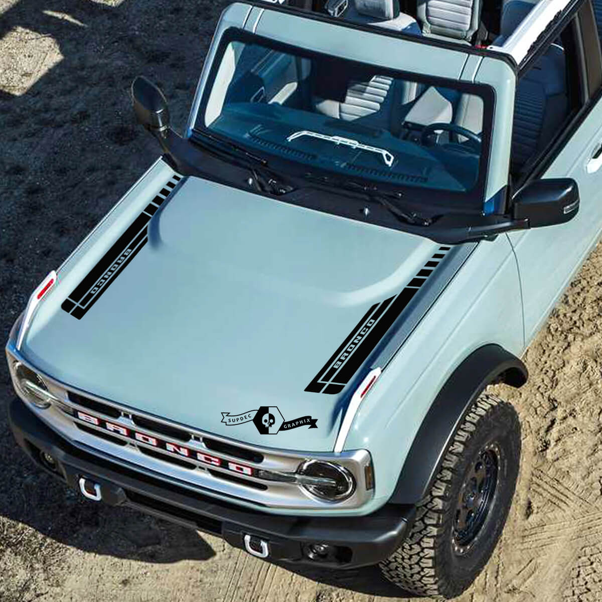 Neue Ford Bronco 2021 2022 Modern Logo Hood Vinyl Decal Kit Aufkleber Grafik