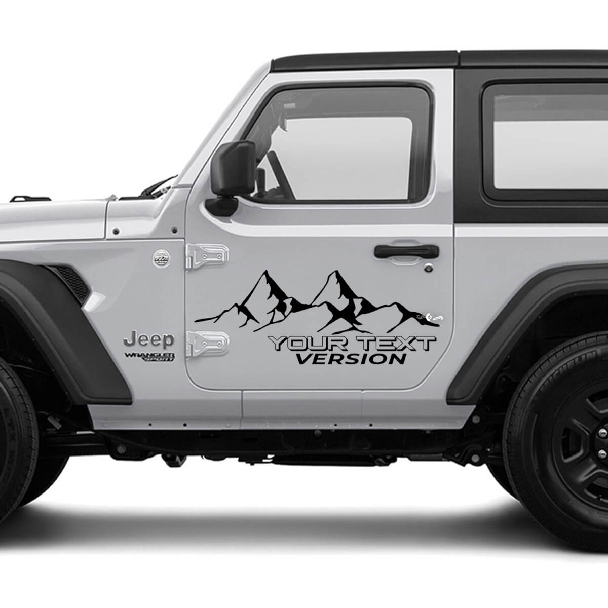 2 Neue JEEP Wrangler Unlimited Tür Aufkleber 4x4 Off-Road Berge Seiten Grafik Aufkleber
