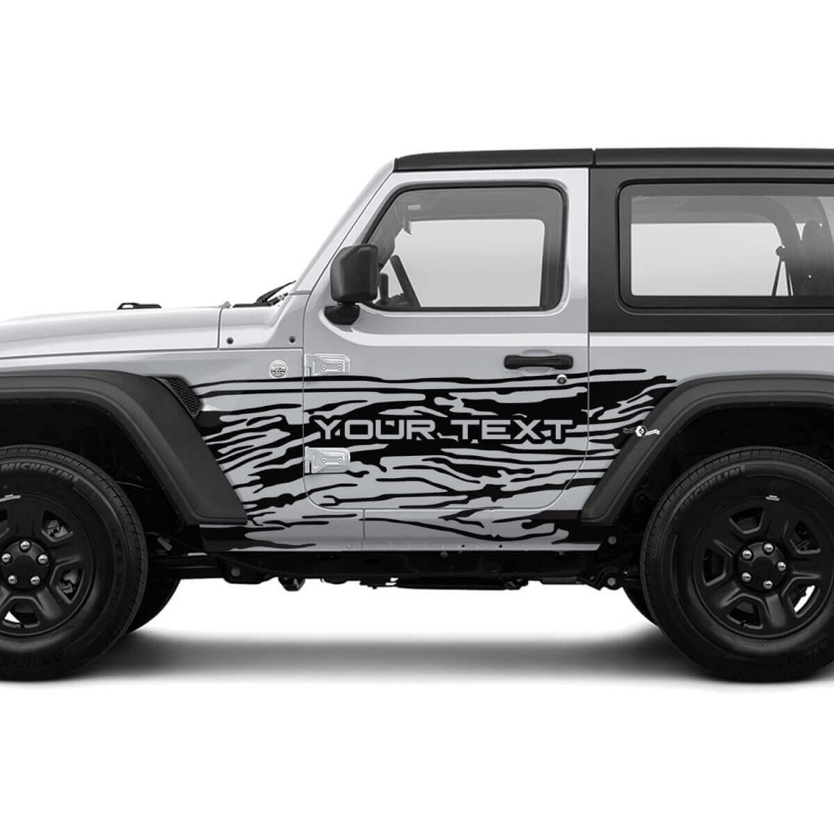 2 Neue JEEP Wrangler Unlimited 4-Türer Aufkleber 4x4 Off-Road Splash Mud Mountains Seitengrafik Aufkleber
