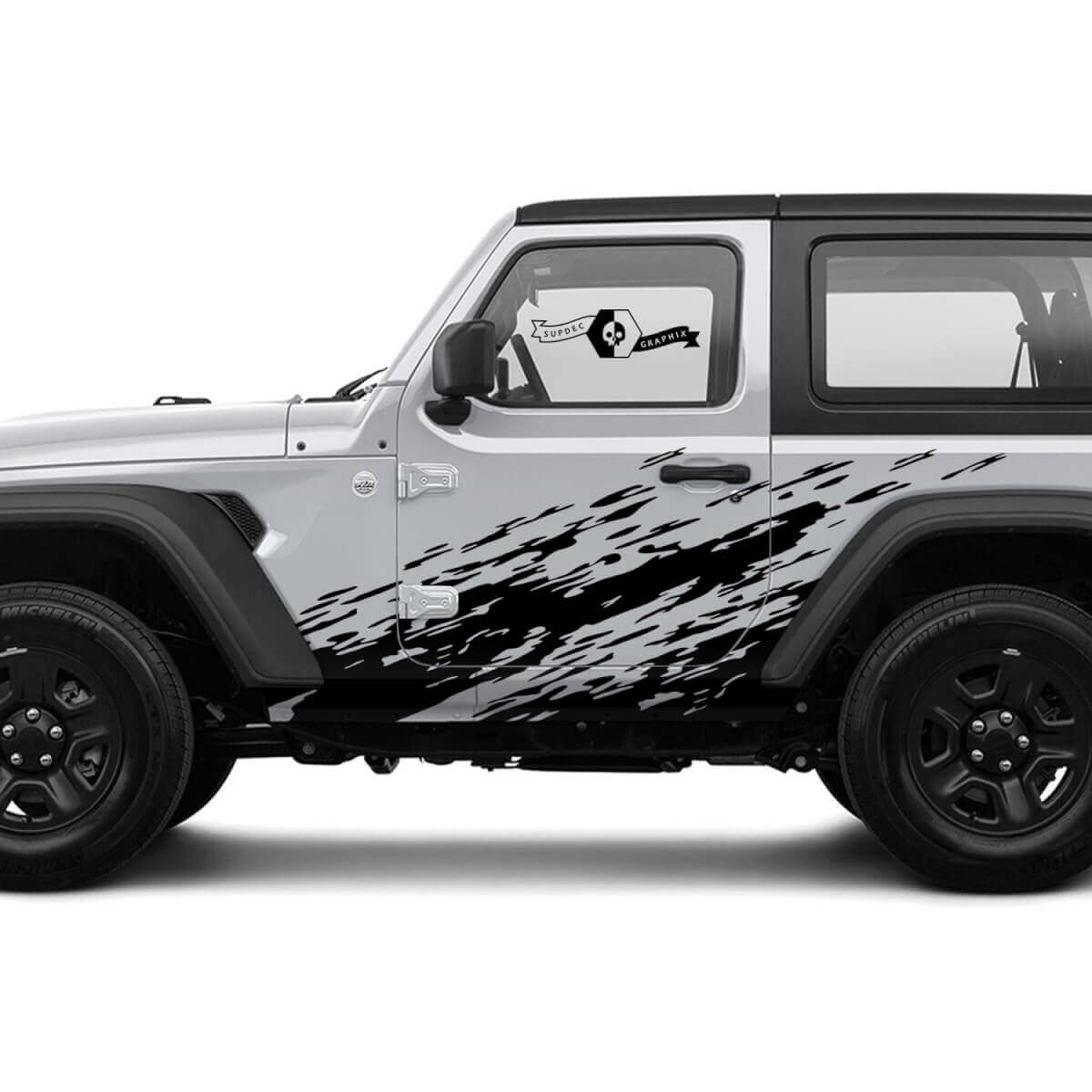 Schmutzfänger Seiten-Tür Vinyl Aufkleber Set für Jeep Wrangler