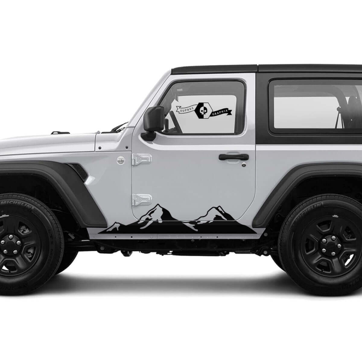 2 Neue JEEP Wrangler Rocker Panel Aufkleber Aufkleber Berge Seiten Grafiken Aufkleber
