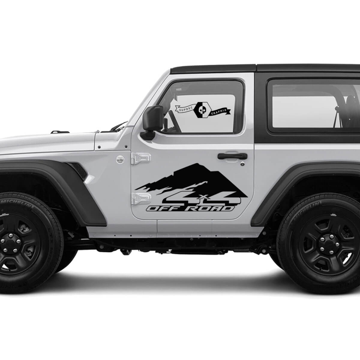 2 New Jeep Wrangler Aufkleber Aufkleber 4x4 Off-Raod Mountains Side Grafics Decal Aufkleber