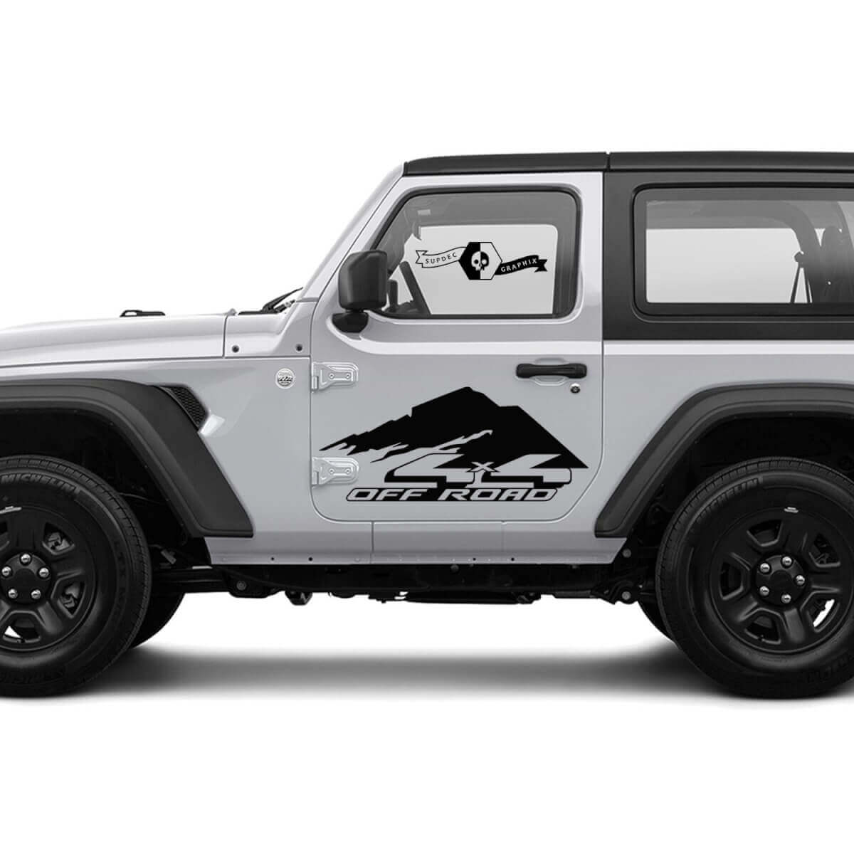 2 Neue JEEP Wrangler Aufkleber 4x4 Off-Road Berge Seiten Grafik Aufkleber
