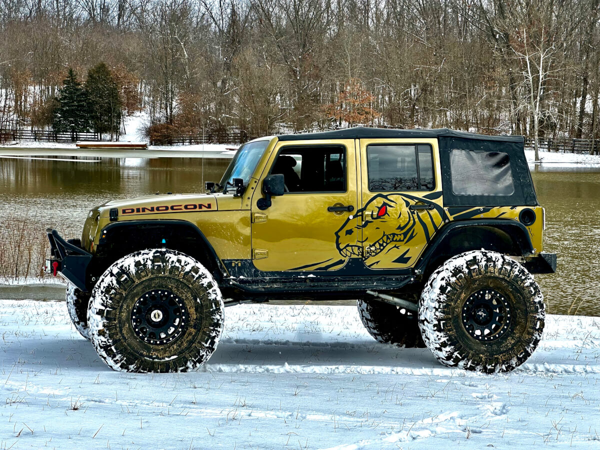 Dinocon T-Rex Trex Dinosaurier Rex Side Decal für Jeep Wrangler 2 Türen Aufkleber
