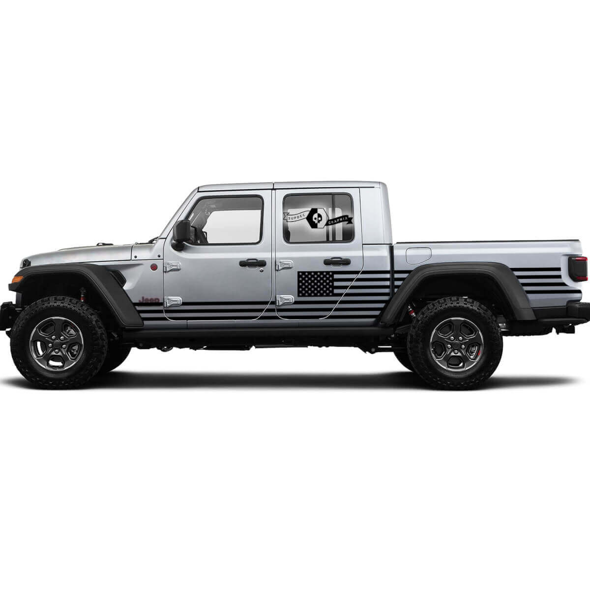 Paar Jeep Gladiator Türen USA Flagge Vinyl Grafik Aufkleber
