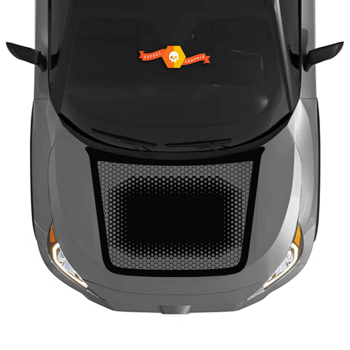 Motorhaube Sechseck Waben Aufkleber Grafik-Set für Toyota RAV4 2019 - 2022 Vinyl-Aufkleber
