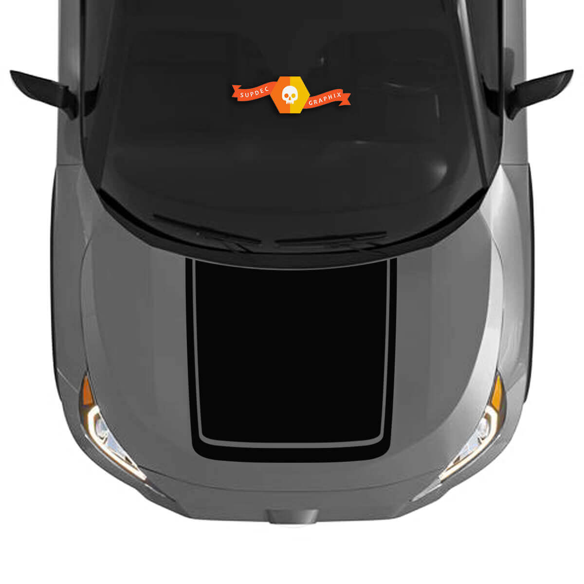 Konturierter Blackout-Motorhauben-Vinylaufkleber für Toyota RAV4 2019-2022