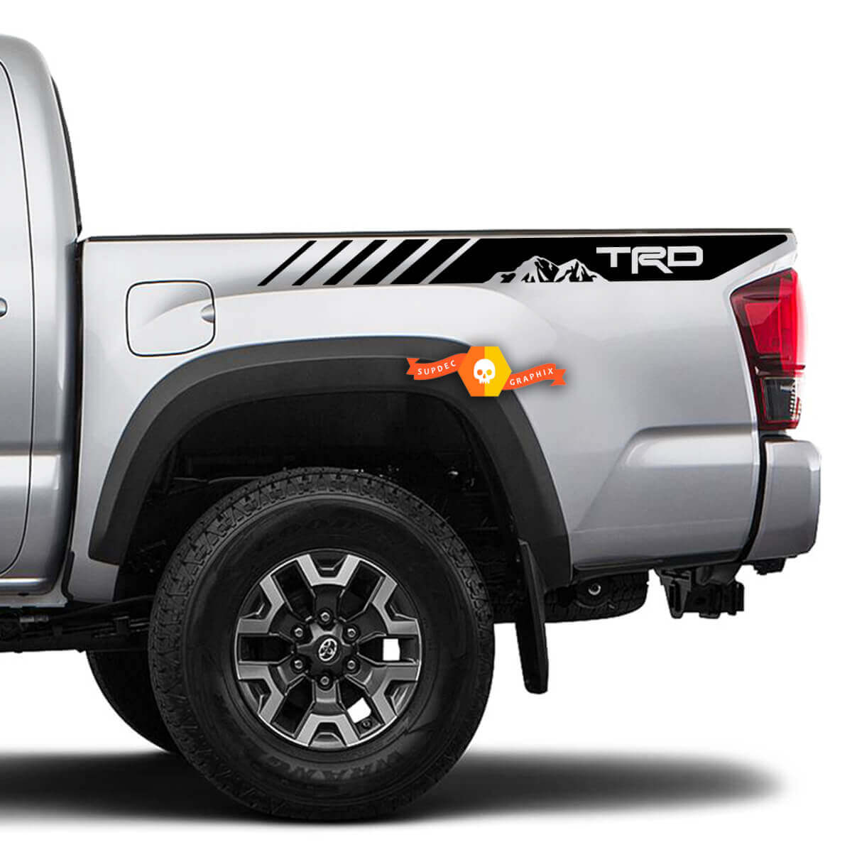 Paar Toyota Tacoma 2016 - 2022 TRD Mountains Side Bed Vinyl Aufkleber Grafiken
