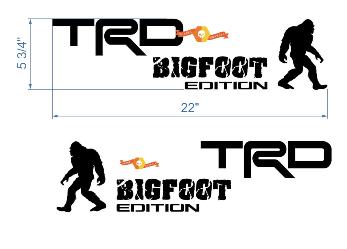 Bigfoot TRD Edition Mountain BedSide Vinyl-Aufkleber passend für Tacoma oder Tundra
