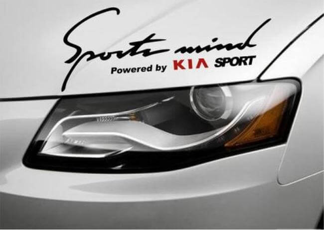 Sports Mind Powered by Kia Hauben Vinyl-Aufkleberset für Kia Fahrzeuge