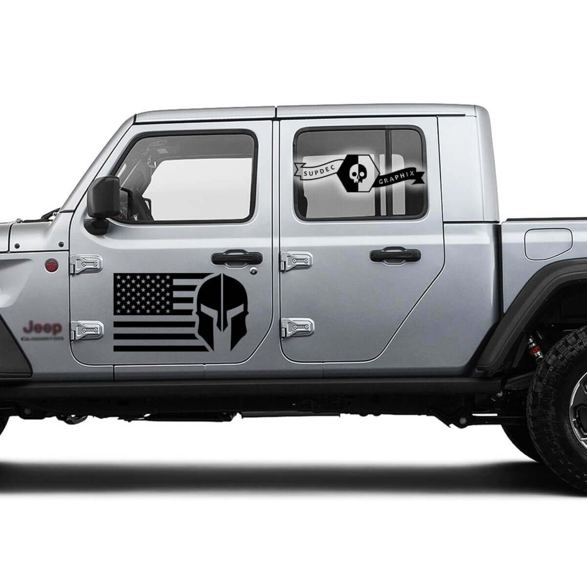 Paar Jeep Gladiator USA Flag Tür Gladiator Logo Vinyl Grafik Aufkleber
