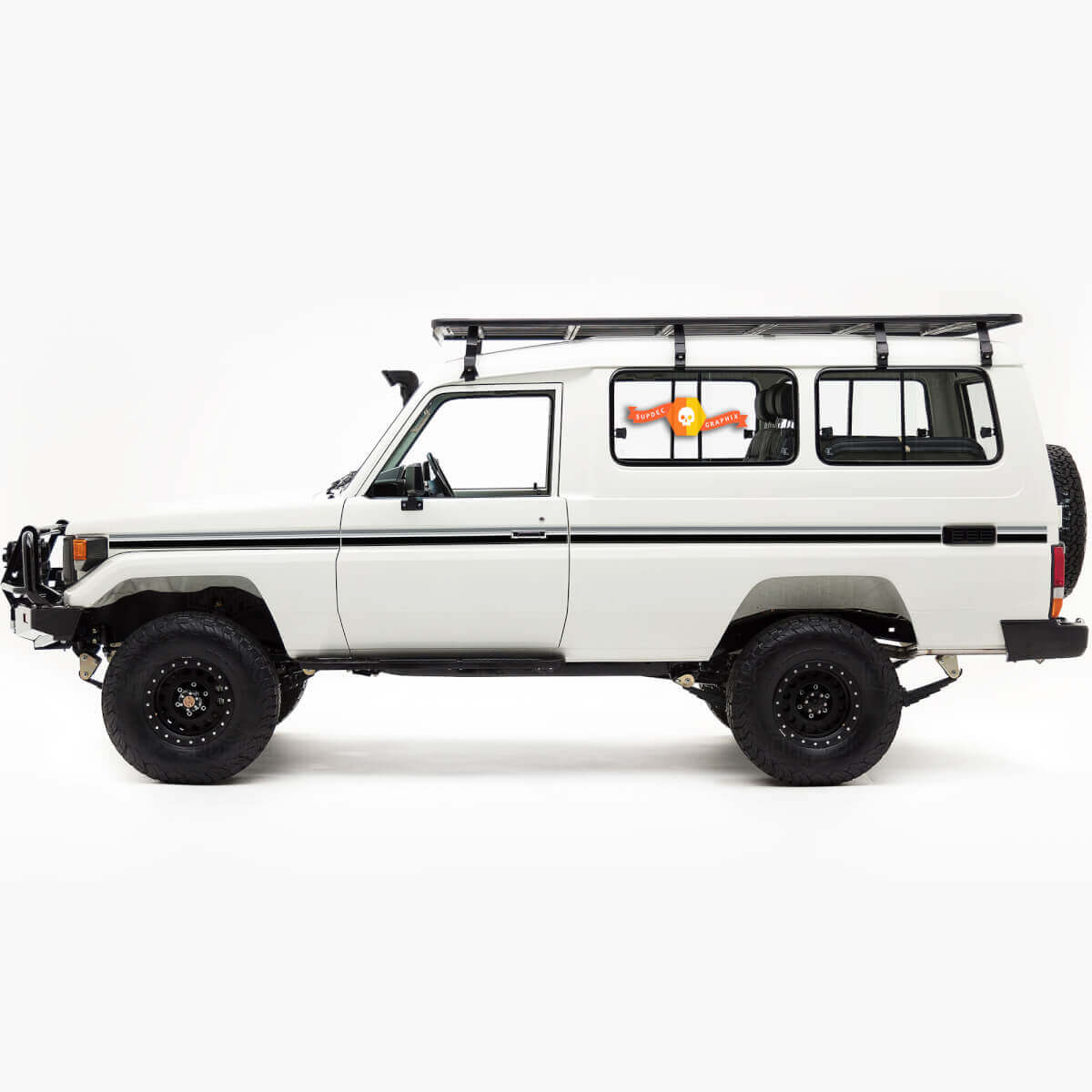 Retro Seitenstreifen Vinyl-Aufkleber-Set für Toyota Land Cruiser Troopy