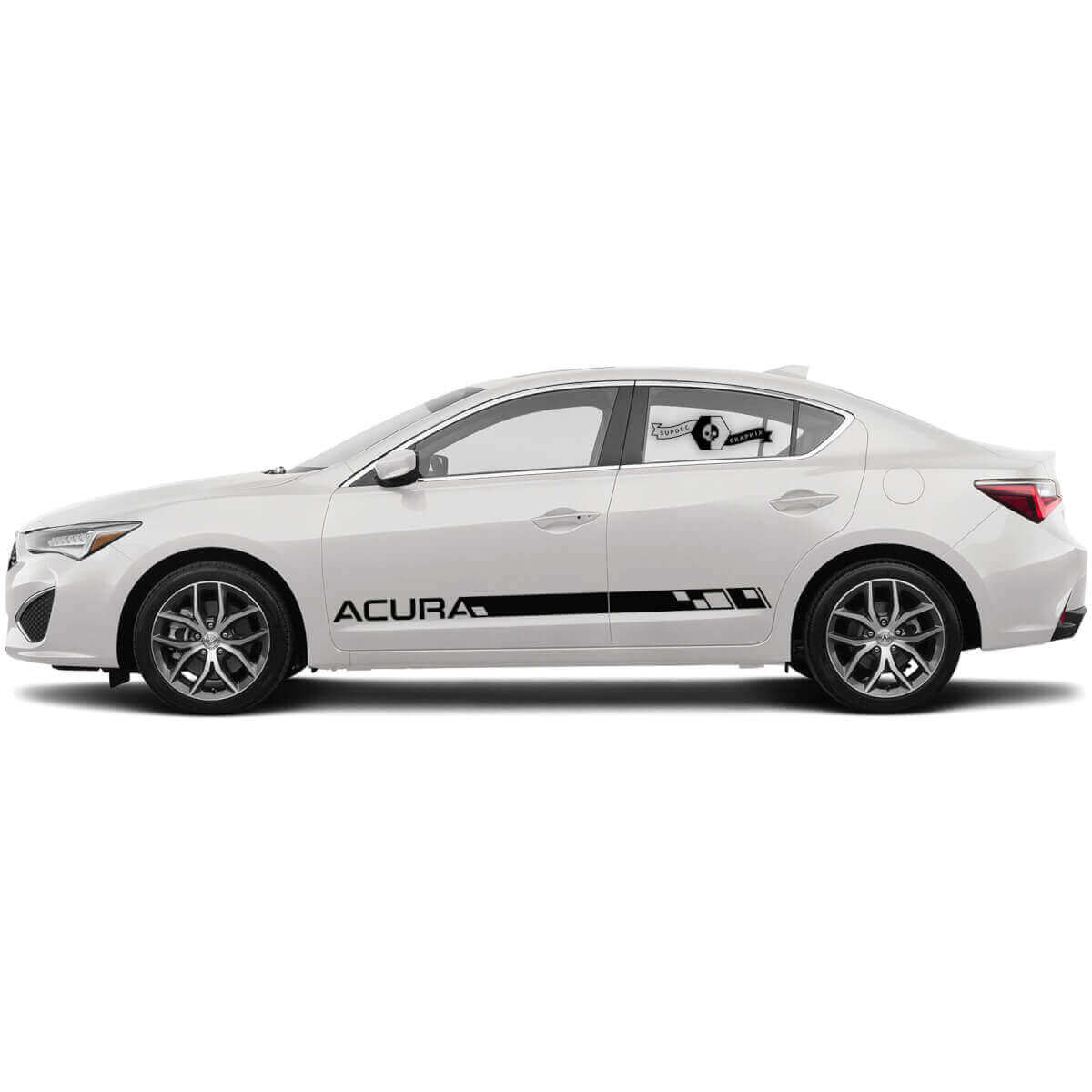 Markiertes Seitliches Streifen Vinyl-Aufkleber-Set für Acura Fahrzeuge