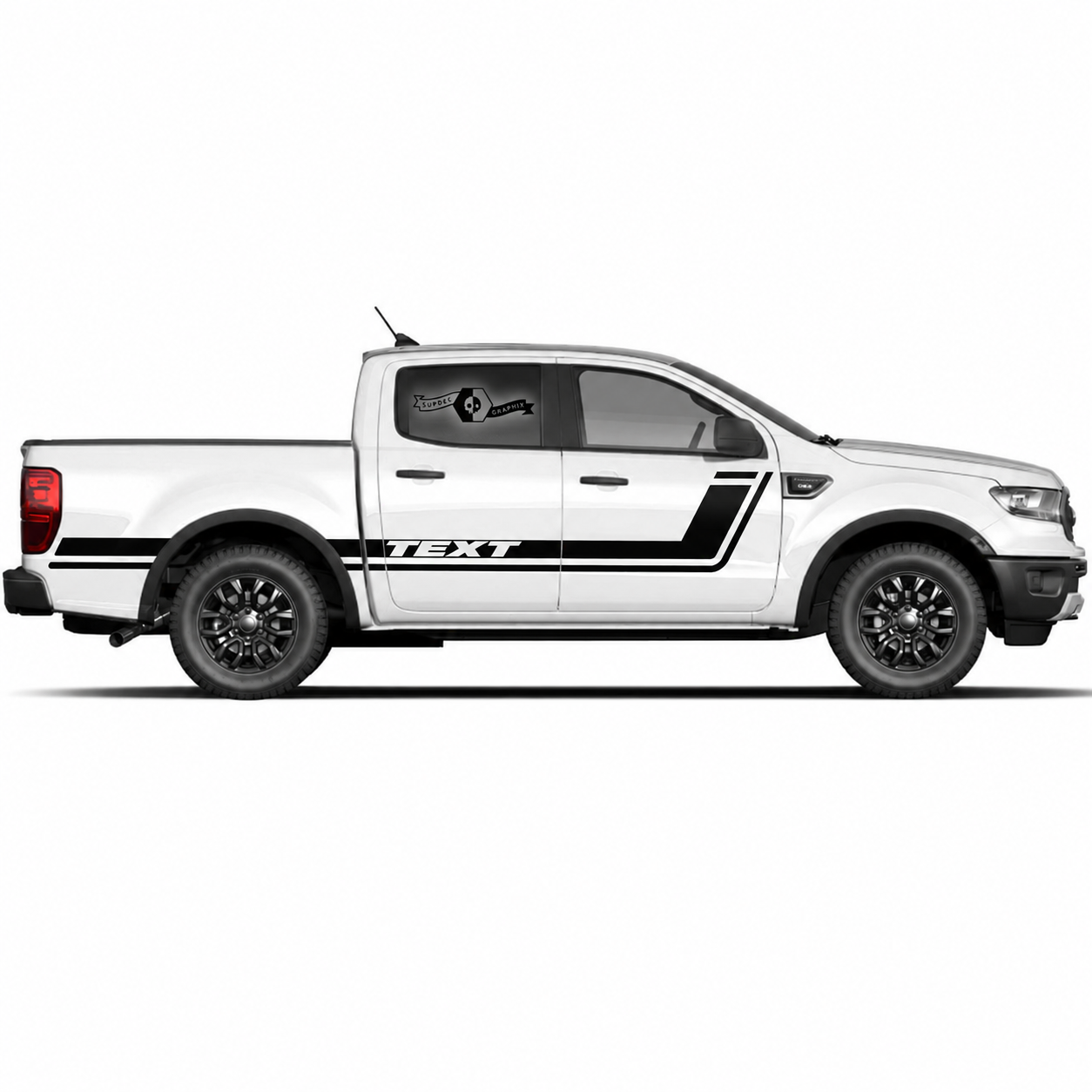 Benutzerdefinierter Text Seiten- und Ladebordwand Kraftwagen Streifen Graphic Decal Aufklebersatz 2 Stück für Musclecar Truck Kraftwagen 2022