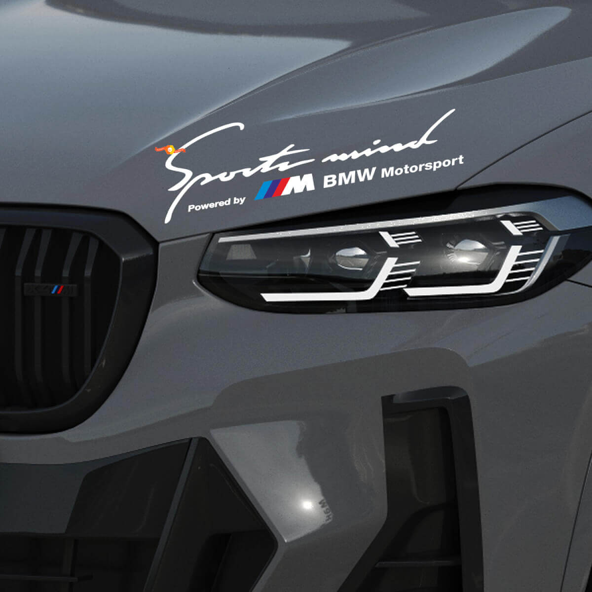 Sports Mind Powered by M Motorsport Motorhauben Vinyl Aufkleber Set für BMW
